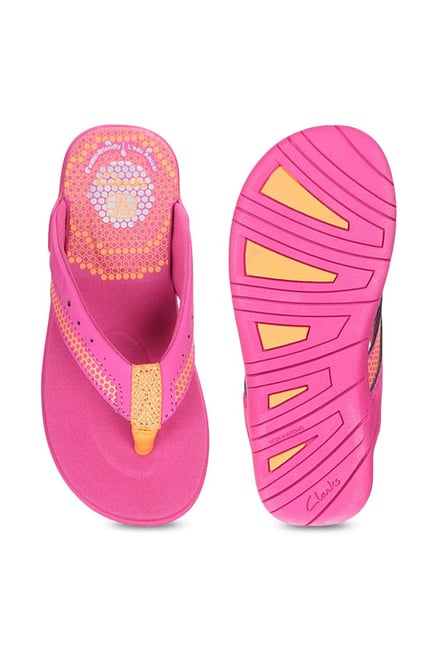 clarks flip flops kids pink