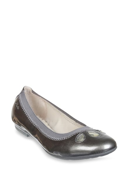 Buy Clarks Tizz Rona Pewter Flat Ballets For Girls At Best Price