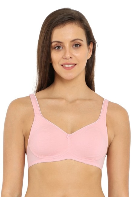 Buy SOUMINIE Women's Cotton Seamless Bra- Everyday Fit (Pink - 30B) Pack of  2 at