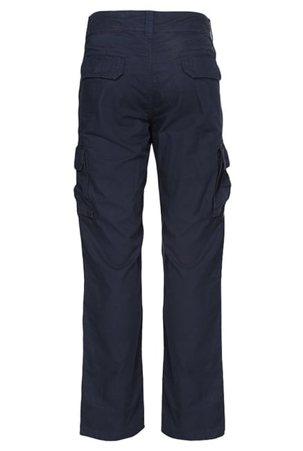 Buy Woodland Navy High Rise Cargo Pants Online at Best Prices | Tata CLiQ