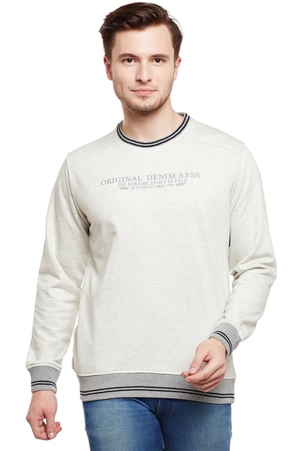 Buy Duke Ecru Round Neck Sweatshirt for Men Online Tata CLiQ