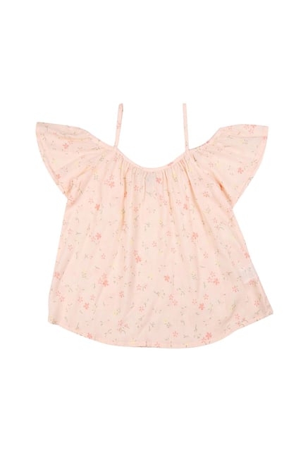 Gini & Jony Kids Palm Tree Pink Printed Top