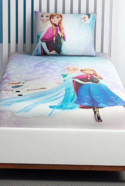 Buy Spaces Disney Blue Violet Printed Single Kids Bedsheet