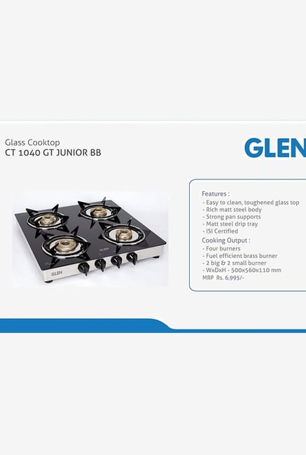 Glen Gl 1040 Gt Junior Bb 4 Burners Gas Cooktop Black Online Glen Gl 1040 Gt Junior Bb 4 Burners Gas Cooktop Black