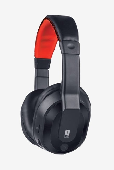 iball Musi Tap Bluetooth Over The Ear Headphone with Mic Black