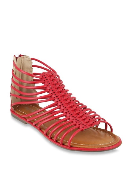 red gladiator sandals