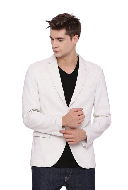 Buy Louis Philippe Sport Light Grey Cotton Slim Fit Self Pattern Blazer for  Mens Online @ Tata CLiQ