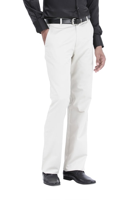 Arrow Formal Trousers  Buy Arrow Men Off White Madison Fit Solid Formal  Trousers Online  Nykaa Fashion