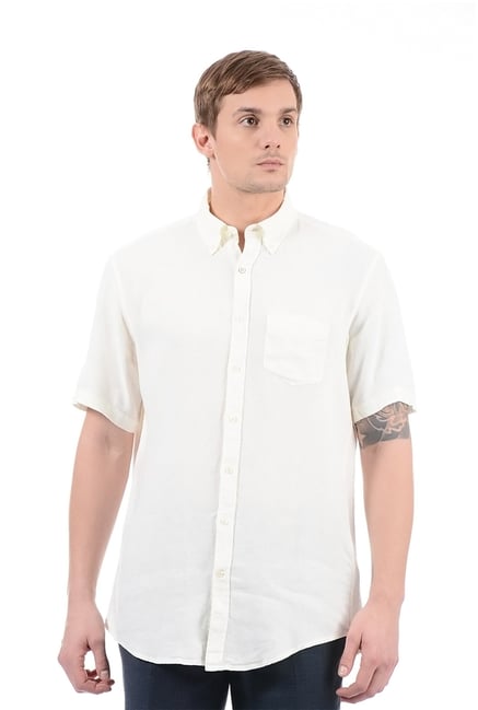 Gant Off White Half Sleeves Shirt