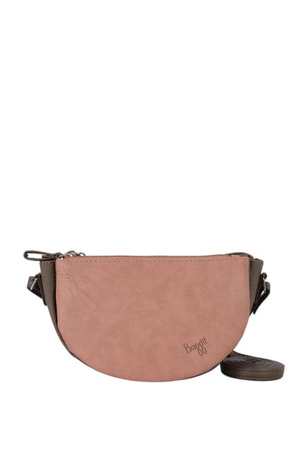 baggit pink solid sling bag