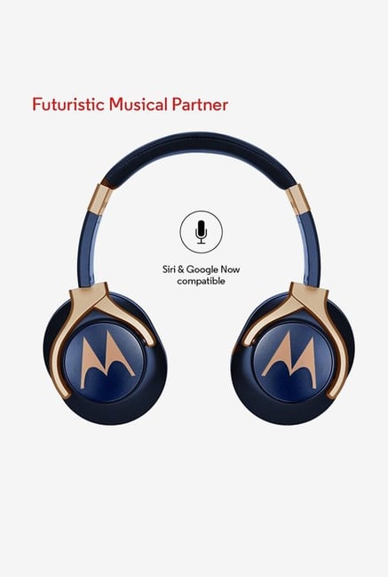 Buy Motorola Pulse Max Over the Ear Headphones (Blue and Gold