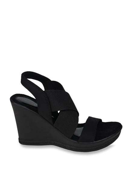 black sling back wedge
