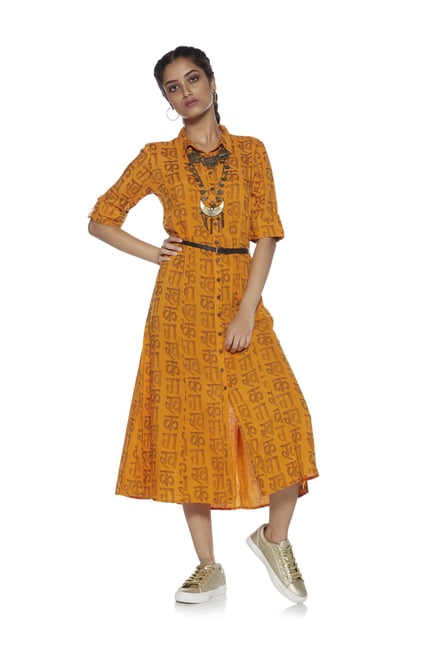 open lace back dress Buy Bombay Paisley Orange Floral Embroidered Cotton A-Line Dress from  Westside