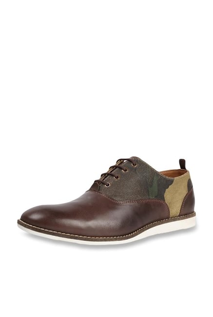 Allen Solly Dark Brown & Beige Oxford Shoes