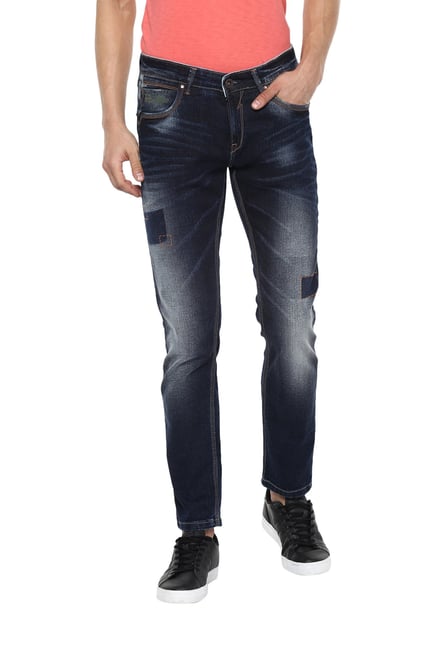 Spykar Navy Skinny Fit Low Rise Jeans
