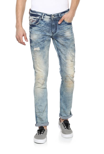 spykar distressed jeans