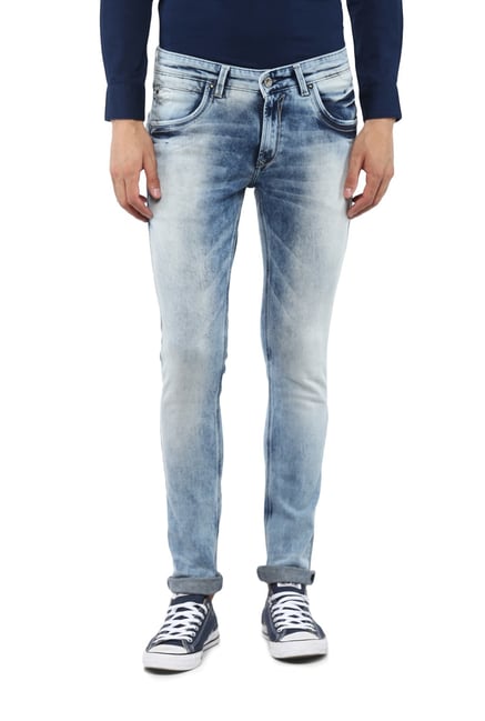Spykar Light Blue Acid Washed Jeans