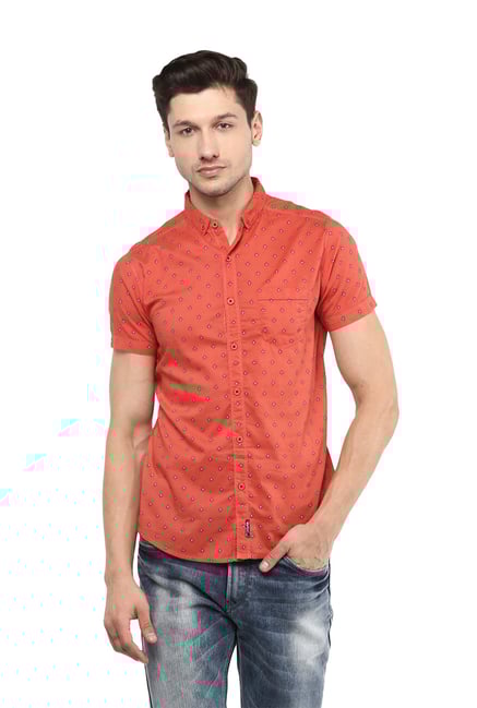 Buy Spykar Red Half Sleeves Printed Shirt for Men Online Tata CLiQ
