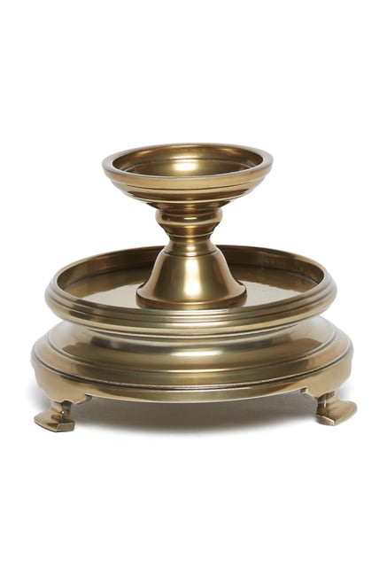 Westside Home Brass Stand with Glass Pillar Candle Holder ...