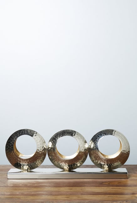 Buy Westside Home Silver Textured Disc Tea Light Candle Holder