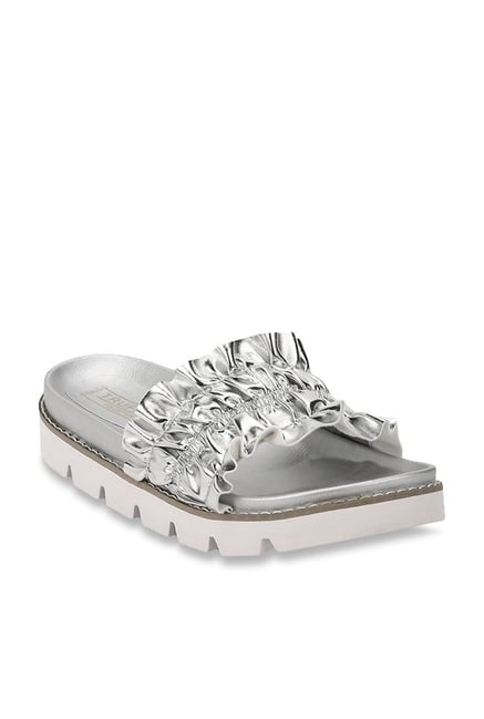 silver casual sandals