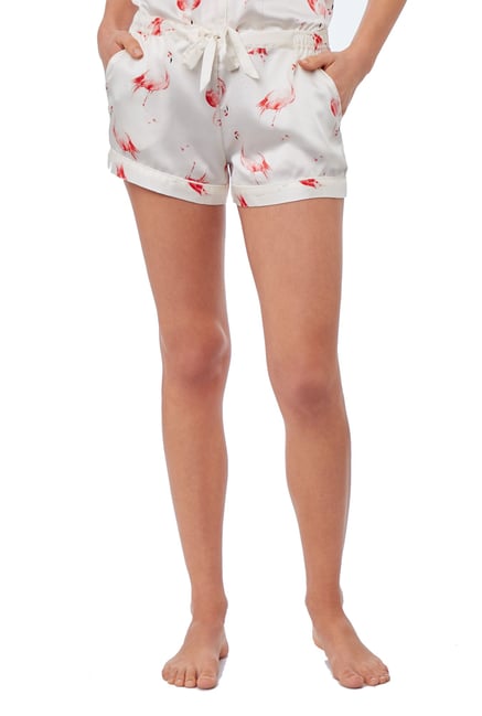 Buy ETAM Paris White Printed Shorts for Women Online Tata CLiQ