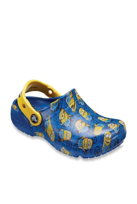 Crocs FL Graphic Minions Blue Jean & Yellow Back Strap Clogs