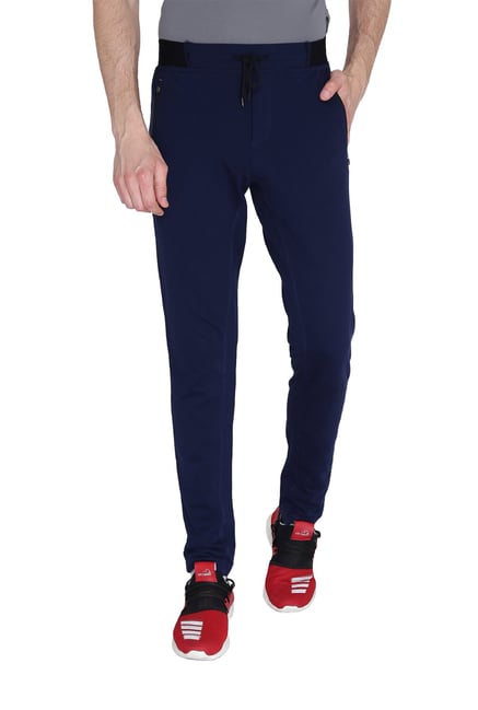 Alcis Navy Mid Rise Regular Fit Track Pants