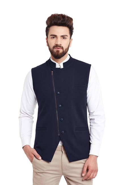 Hypernation Blue Sleeveless Cotton Jacket-picture-10