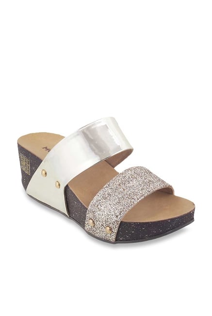 Buy Mochi Golden Casual Wedges for 