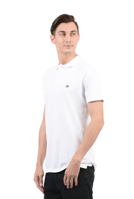 Buy Aeropostale White Solid Cotton Polo T-Shirt for Men Online @ Tata CLiQ