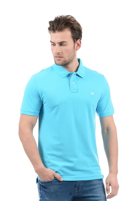 aqua blue polo t shirt