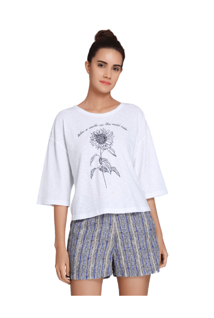 Vero Moda White Printed T-Shirt