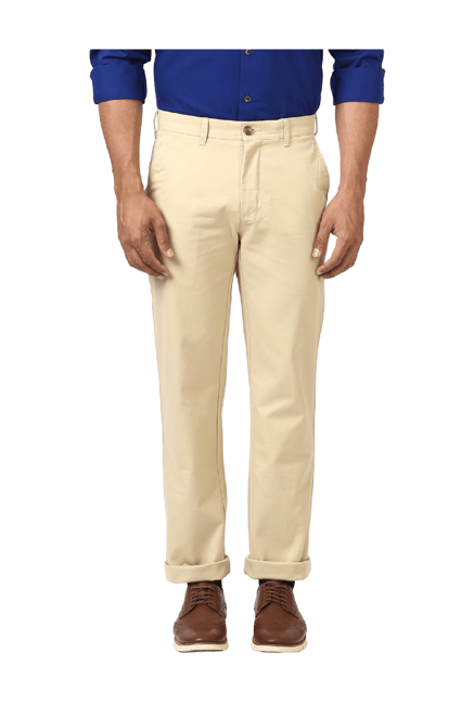 VAN HEUSEN Slim Fit Men Cream Trousers - Buy VAN HEUSEN Slim Fit Men Cream  Trousers Online at Best Prices in India | Flipkart.com