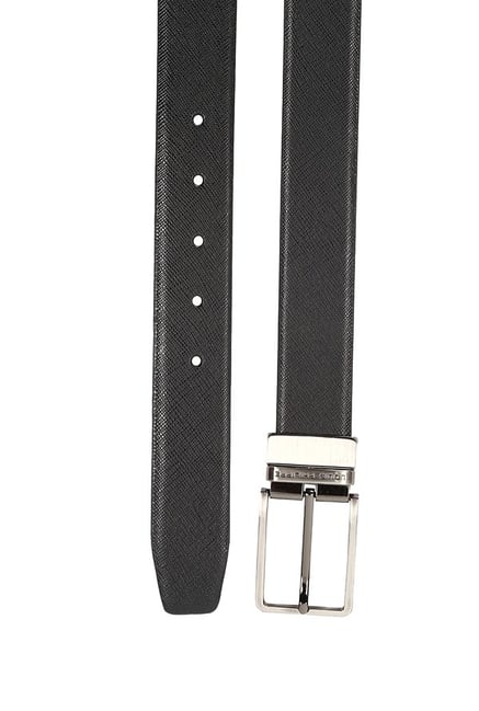 Buy Louis Philippe Black & Dark Brown Textured Reversible Belt For Men ...
