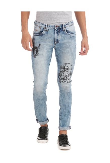 Flying Machine Blue Skinny Fit Jeans