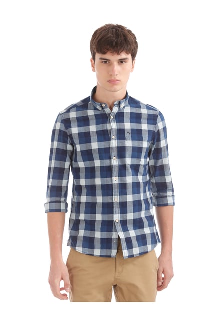 Flying Machine Indigo Regular Fit Cotton Shirt