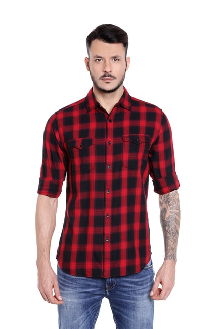 red and black shirt mens