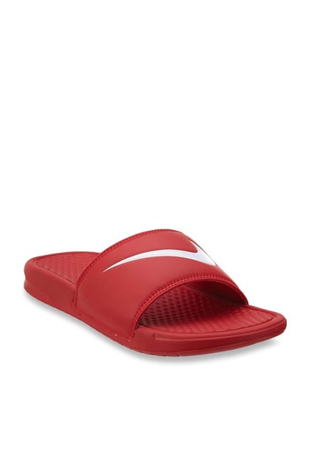 Nike Benassi Swoosh Red Casual Sandals 