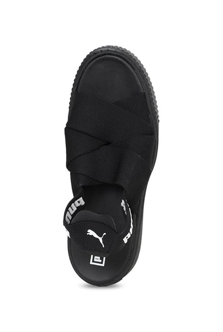 puma black flip flops