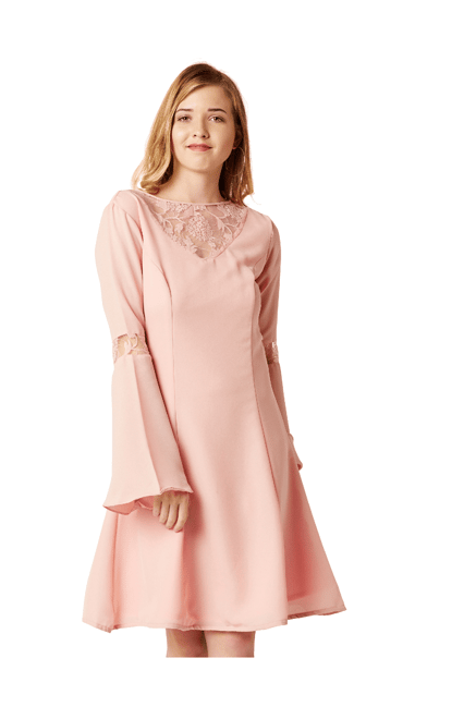 Buy Miss Chase Light Pink Lace Mini Dress for Women Online @ Tata CLiQ