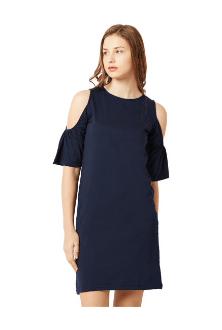 Miss Chase Navy Relaxed Fit Above Knee Dress Price in India