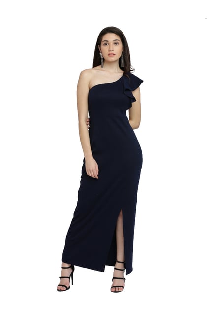 Miss Chase Navy Slim Fit Maxi Dress Price in India