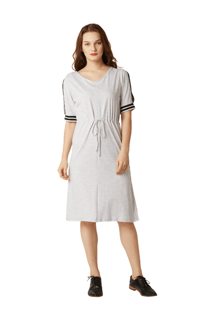 Light Grey Knee Length Dress
