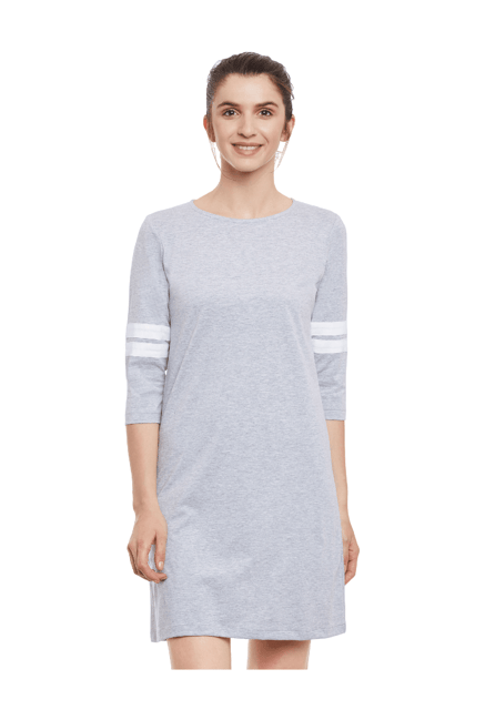 Miss Chase Grey Textured Above Knee Dress Price in India