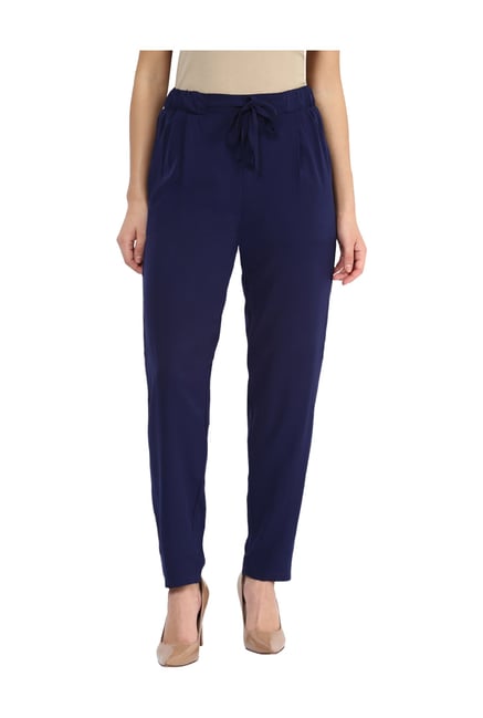 Miss Chase Navy Relaxed Fit Pants-picture-11