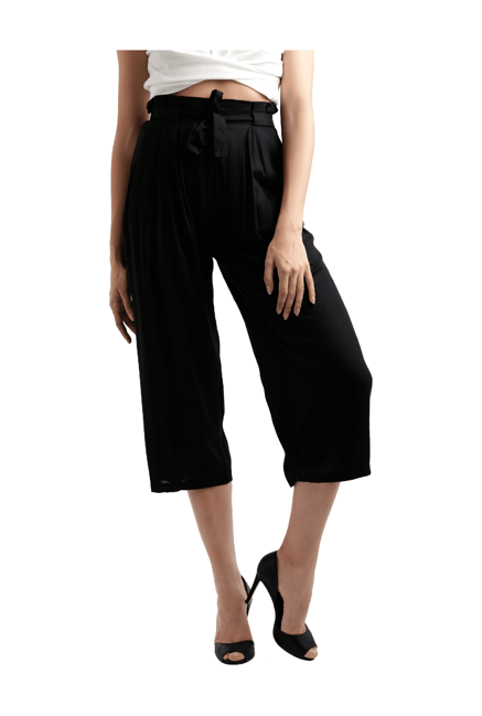 Miss Chase Black Relaxed Fit Culottes-picture-33