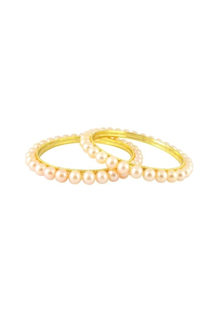 Sri Jagdamba Pearls Golden Alloy Round Bangles-picture-35