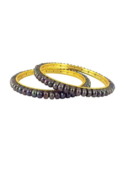 Sri Jagdamba Pearls Golden Alloy Round Bangles-picture-47