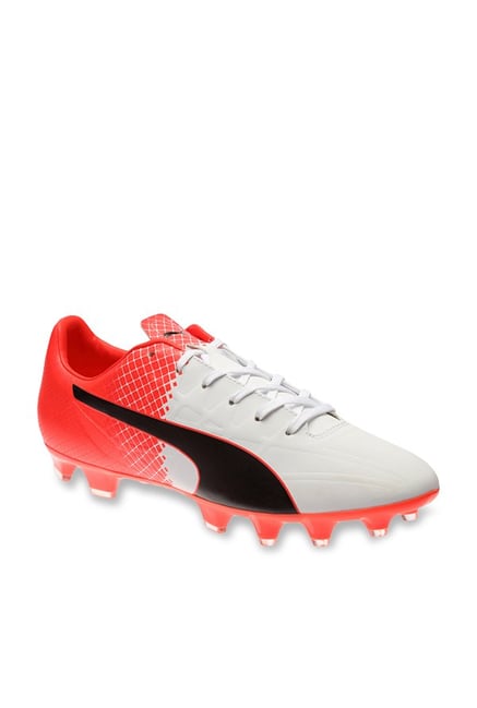 Puma evoSPEED 4.5 FG White Red Blast Football Shoes